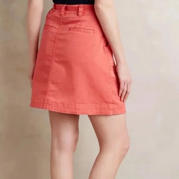 PILCRO AND THE LETTERPRESS by ANTHROPOLOGIE Chino Skirt‎ in Red Rouge - Picture 2 of 9